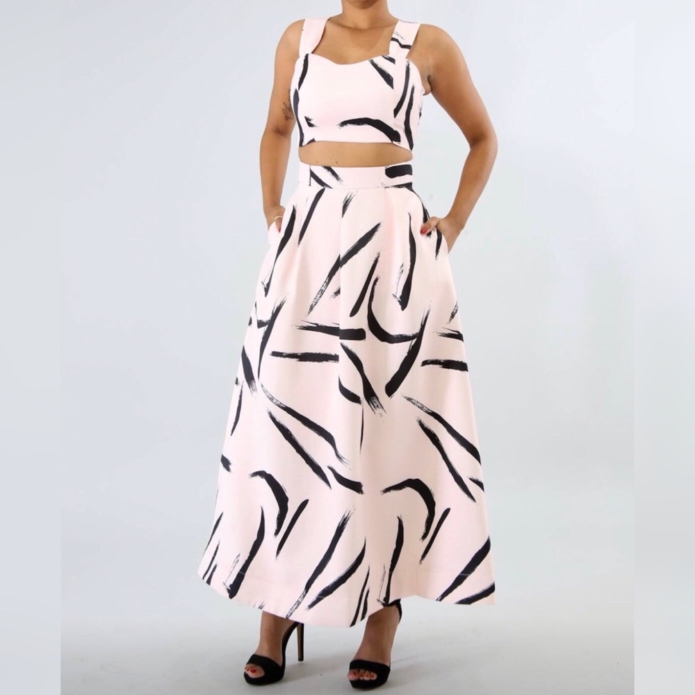 L’ATISTE, Maxi Strokes Shirt Set, Blush, S